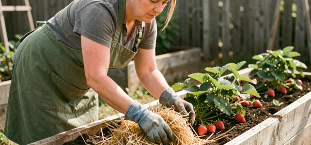 Astuces de paillage pour entretenir vos fraisiers et réduire l’arrosage naturellement Astuces de paillage pour entretenir vos fraisiers et réduire l’arrosage naturellement